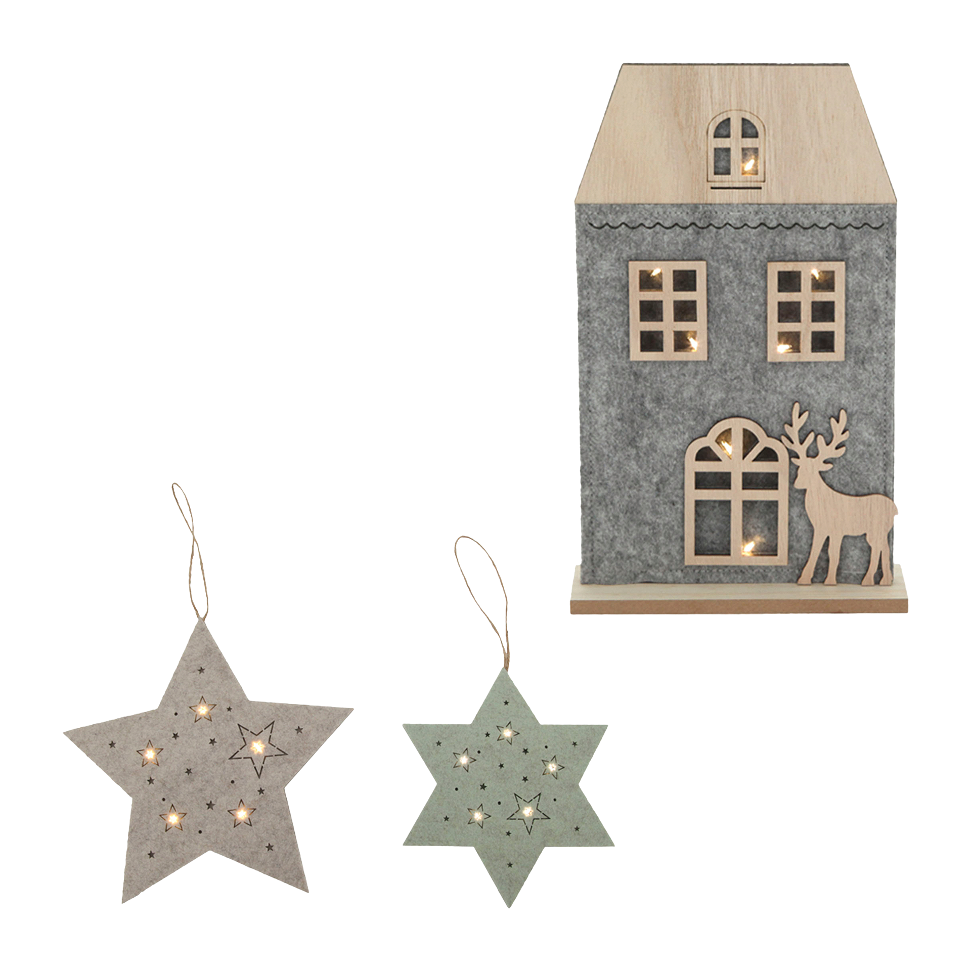 HOME CREATION Weihnachtliche LED-Filzdekoration