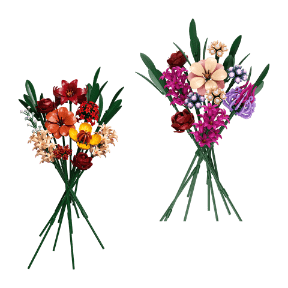 Klemmbausteine-Blumenstrauß