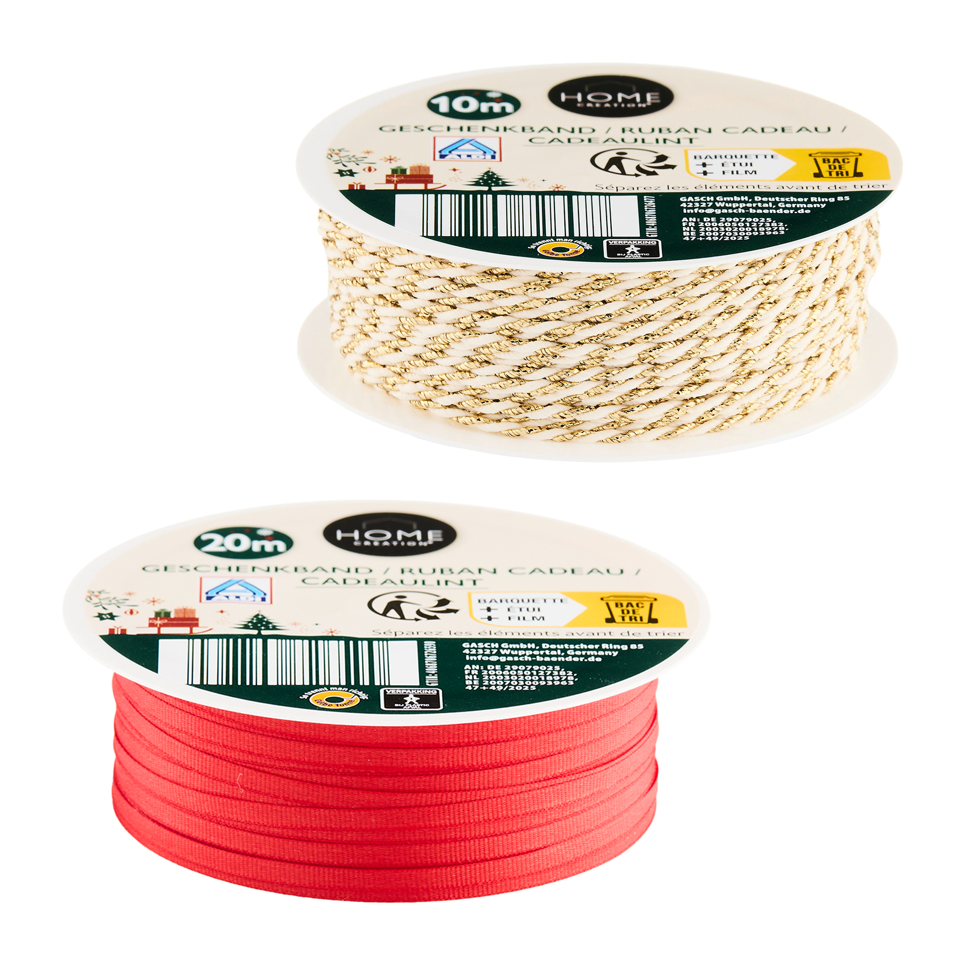 HOME CREATION Weihnachtsgeschenkband / -bänder