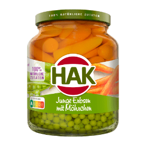 Junge Erbsen mit Möhrchen