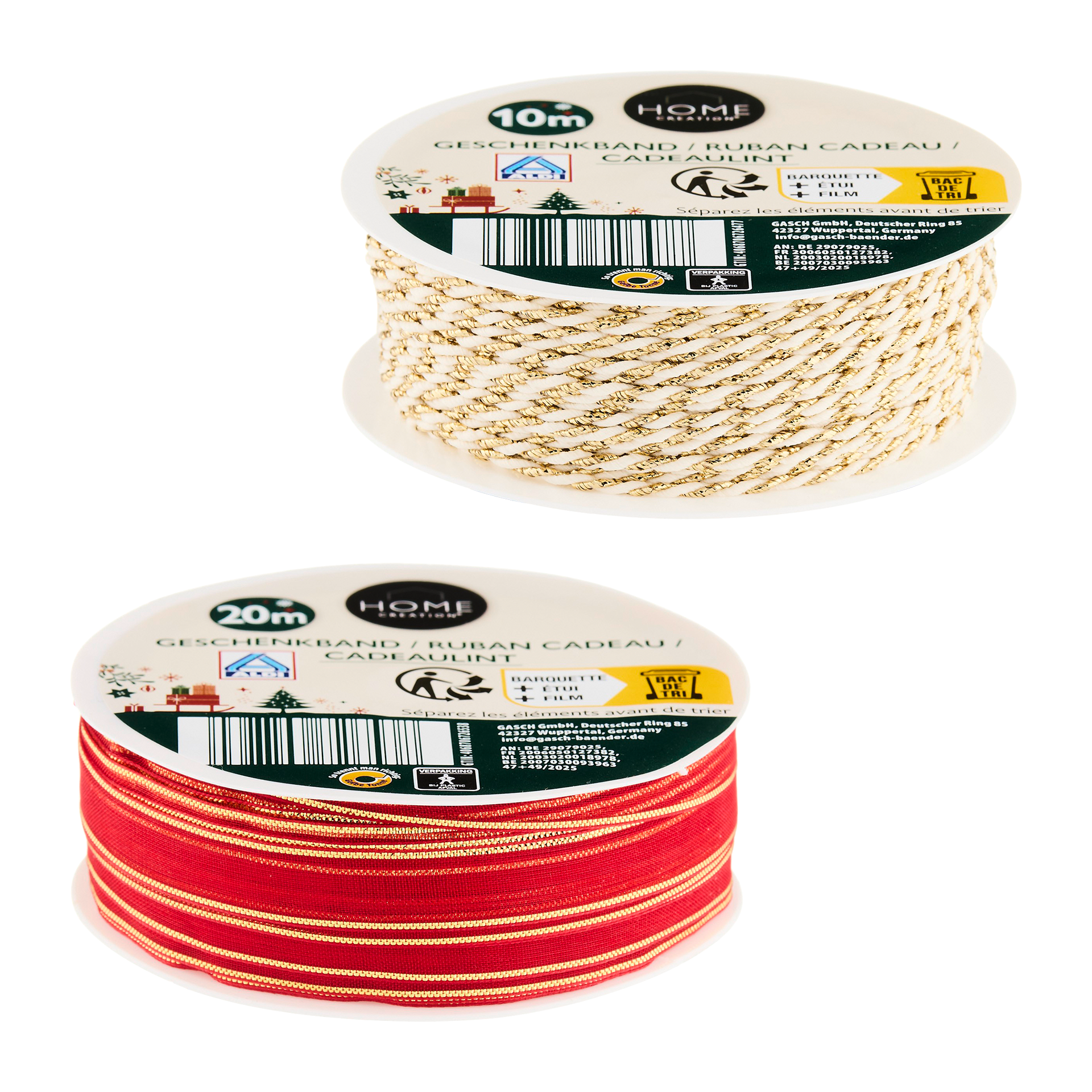HOME CREATION Weihnachtsgeschenkband / -bänder