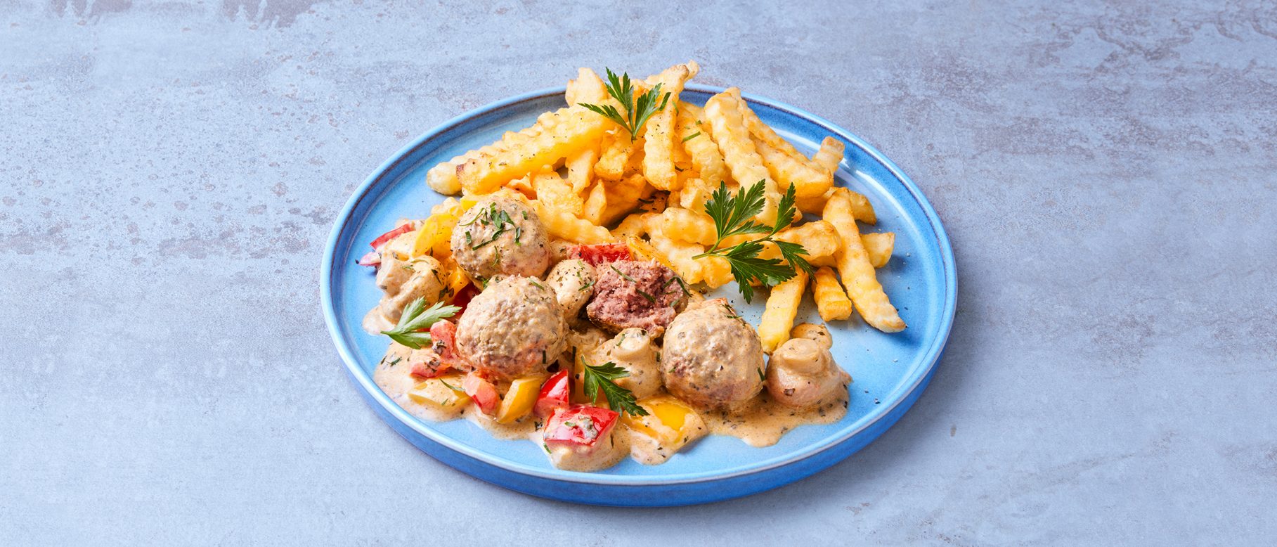 Hackbällchen in PaprikaPilzRahmsauce Rezepte von ALDI Nord