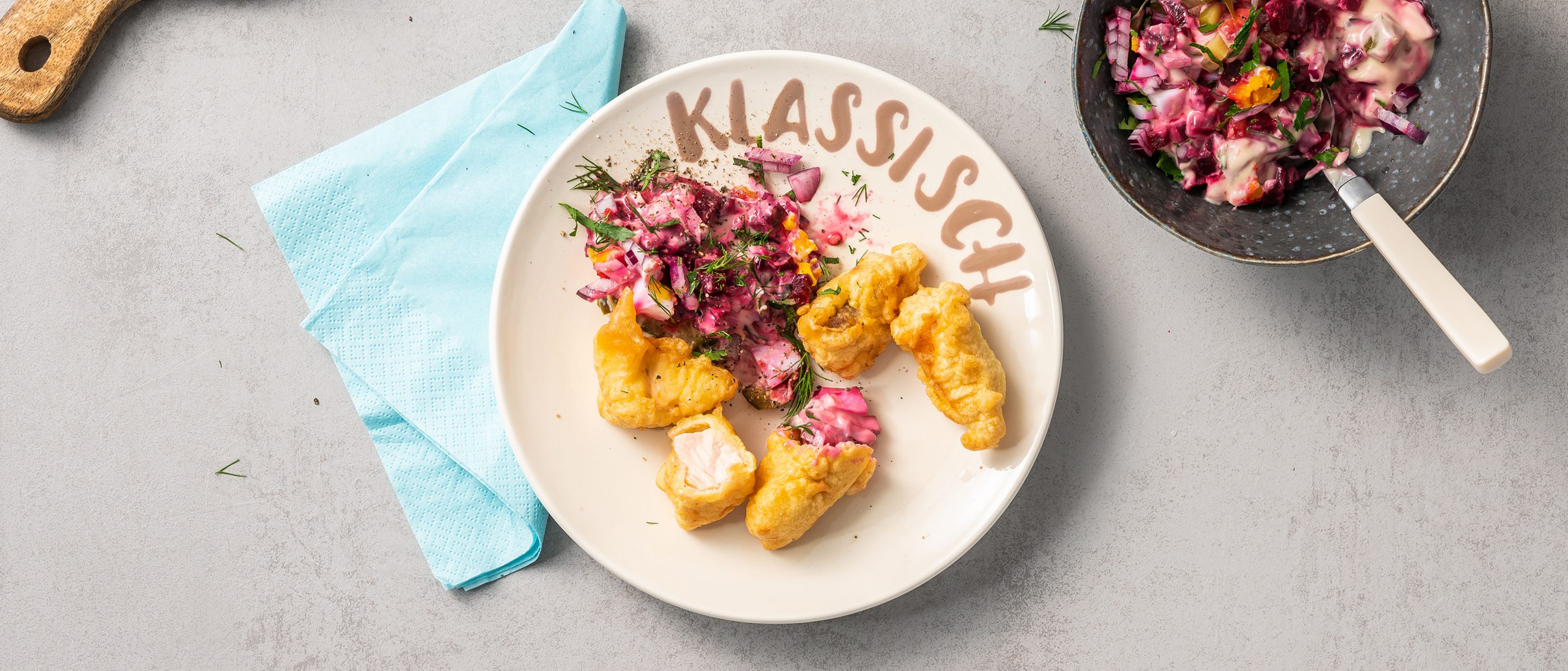 Fisch im Bierteig mit Rote-Bete-Remoulade - Rezept bei ALDI Nord