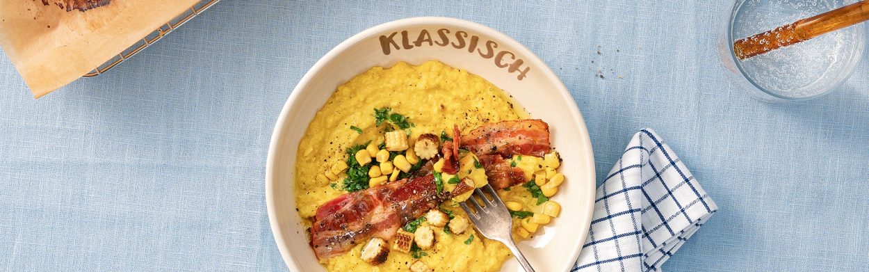 Mais-Hummus mit gerösteter Paprika und Bacon﹣Rezepte von ALDI Nord