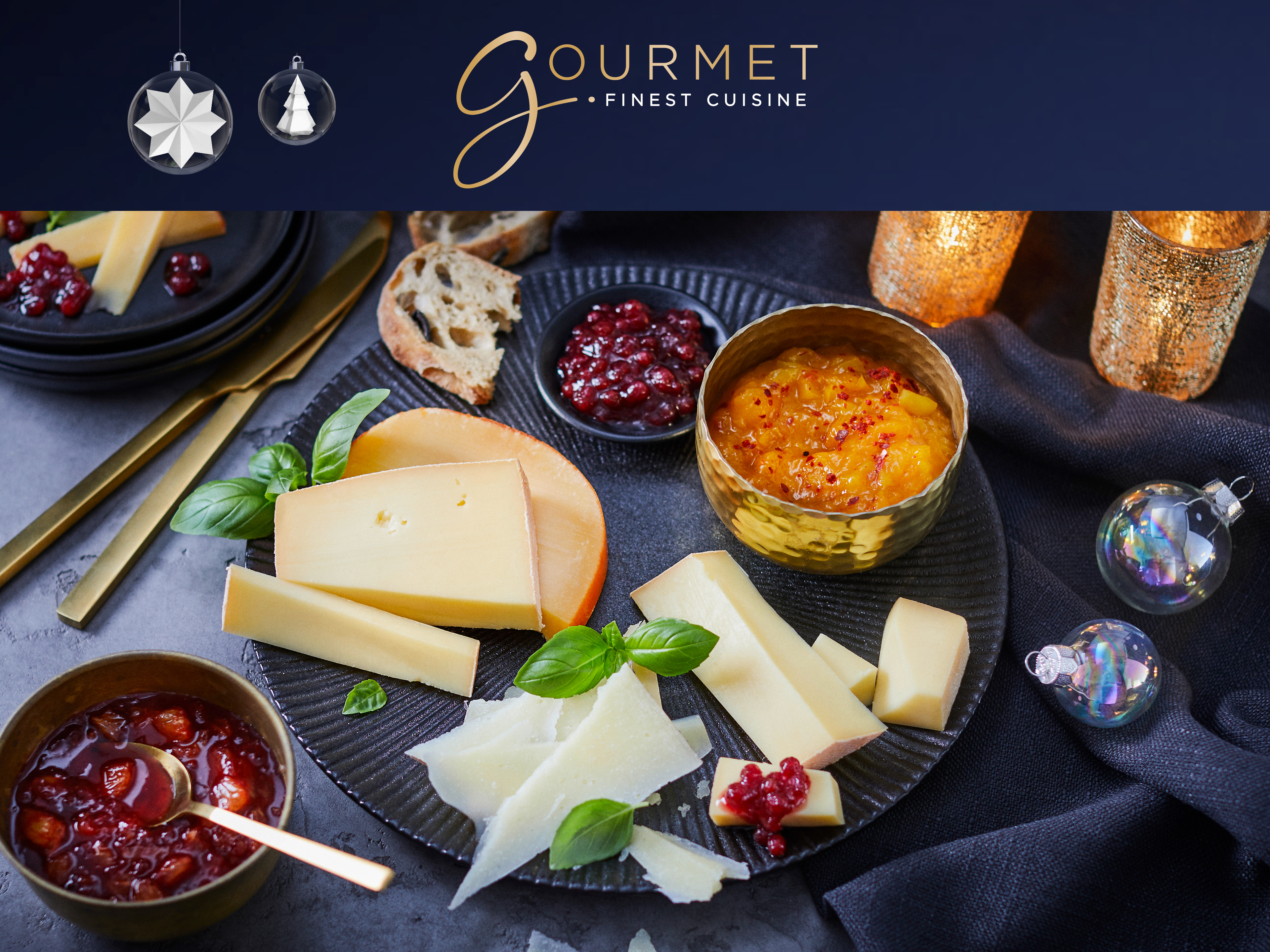 Gourmet Kaseplatte Mit Dreierlei Chutneys Rezepte Von Aldi Nord