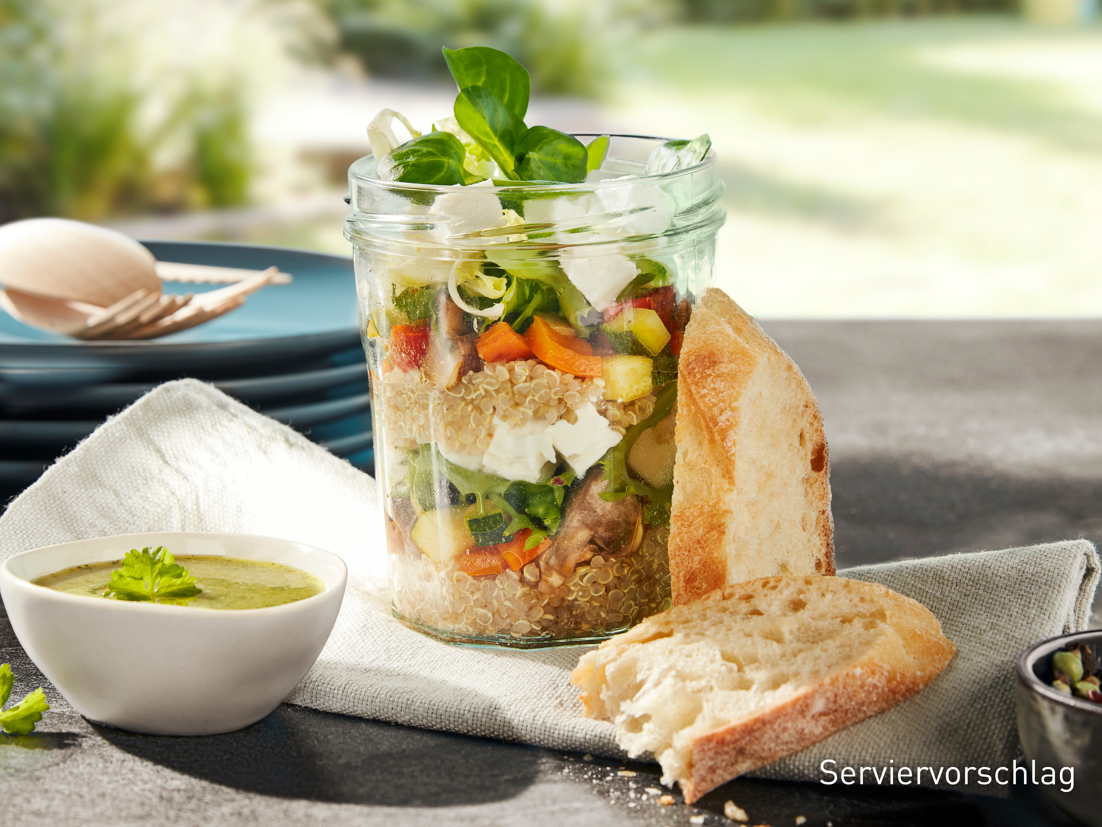 Quinoa Feta Salat Im Glas Rezepte Von Aldi Nord